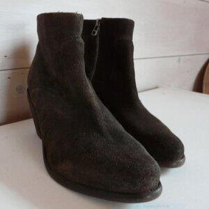 All Sai9nts Women's Dark Brown Suede Ankle Boots